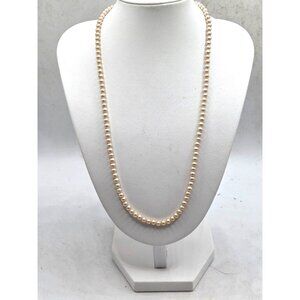 Vintage Faux Pearl Necklace With Gold Tone Clasp